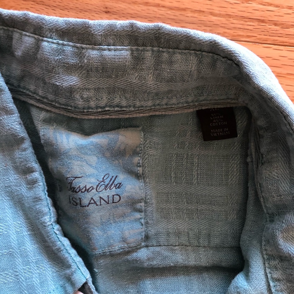 Tasso Elba Linen Shirt - Picture 3 of 3